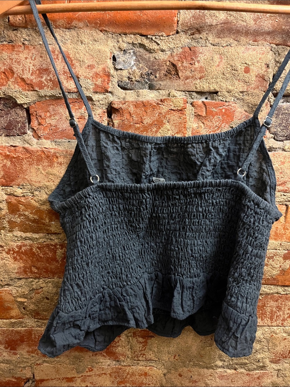 Zara Blue Smocked Ruffle Cami - Picture 4 of 5